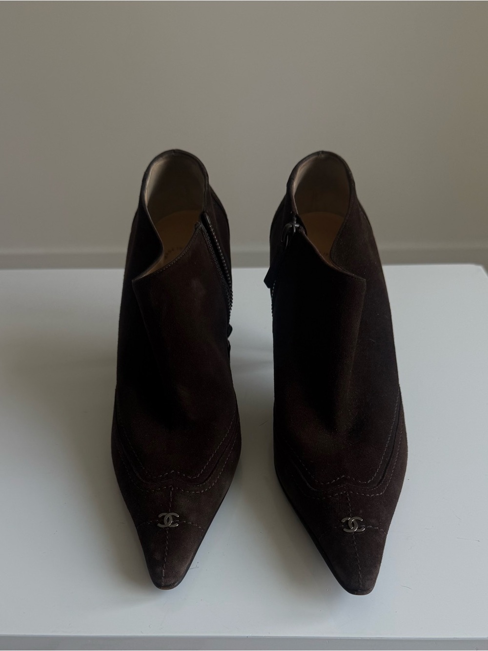 Chanel Suede Booties 

Can be buffed and new again